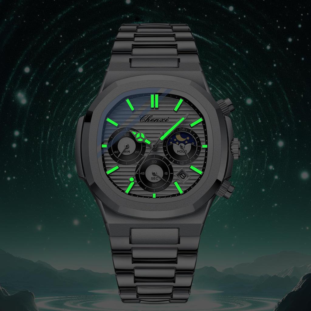 Stylish Waterproof Watch with Small Analog Luminous Stainless Steel Quartz Fashion Accessory Perfect for or As a Boyfriend Gift Men's Seconds