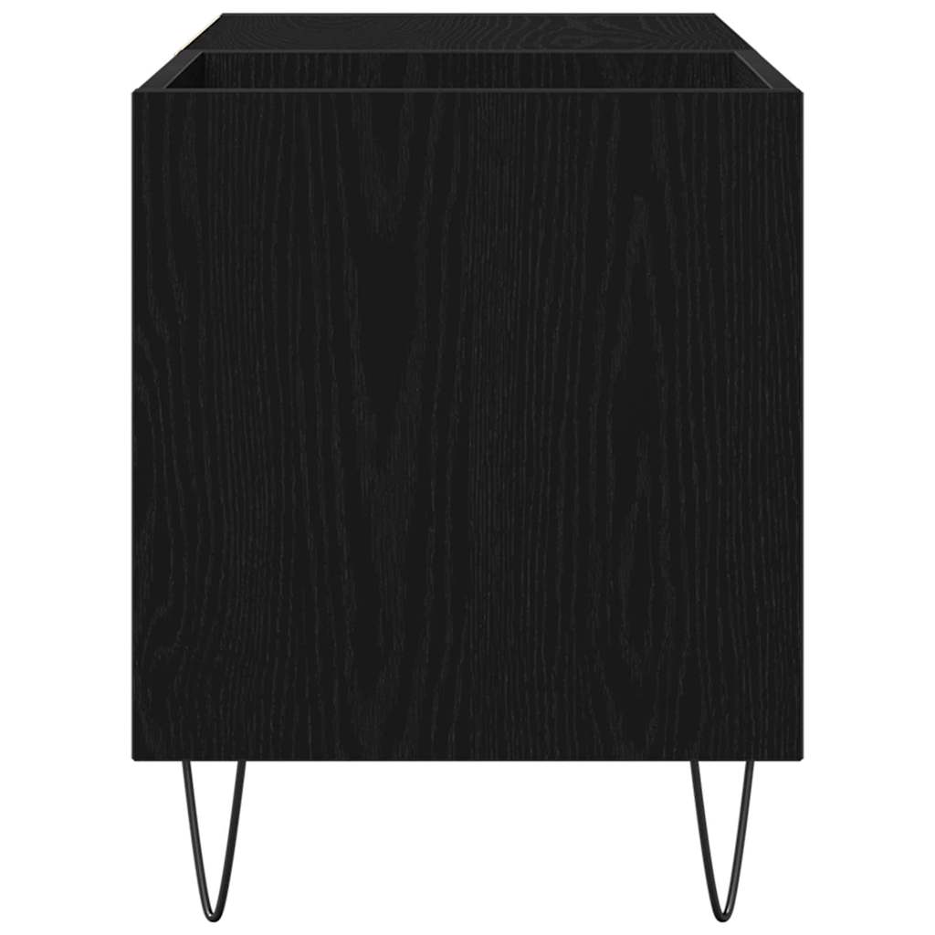 Vinyl Record Cabinet Black Oak Effect 85 x 38 x 48 cm