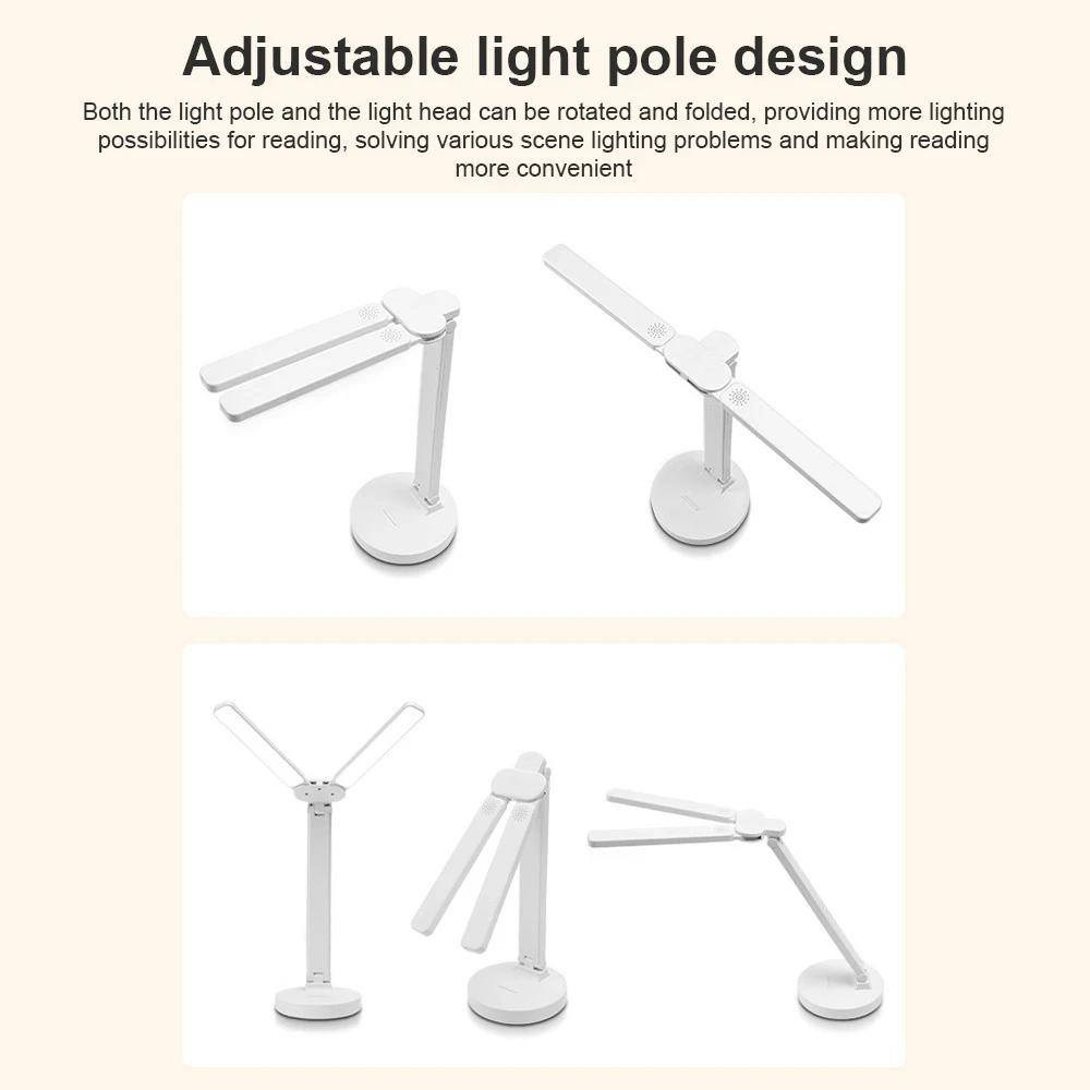 LED Desk Lamp 3 Levels Dimmable Touch Night Light USB Rechargeable Eye Protection Foldable Table Lamp For Bedroom Bedside Readin