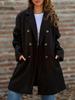 Cross2026 European & American Autumn/Winter Double-Breasted Lapel Woolen Coat for Women