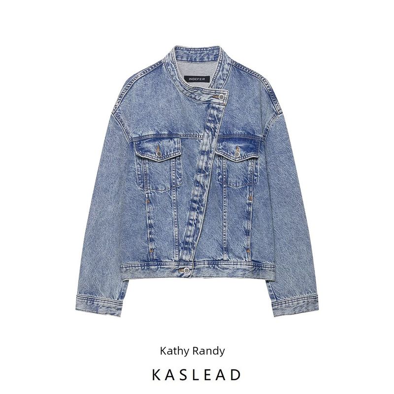 Kaslead New Women Clothes Western Style Fashion Simple Double Placket Denim Jacket 9632243 428