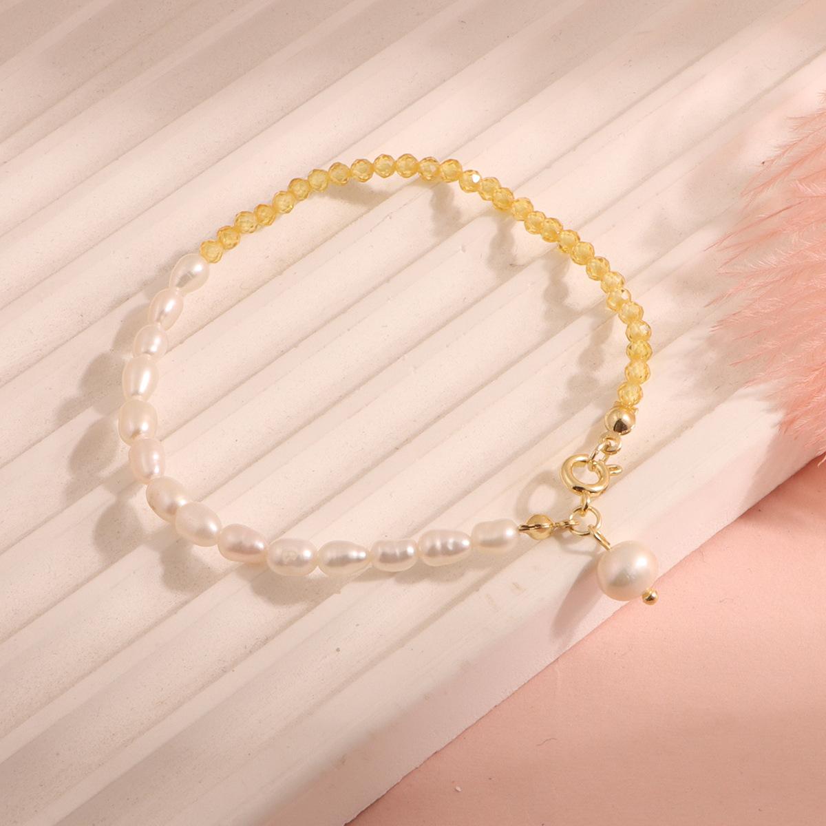 Natural stone freshwater pearl bracelet, natural literary and retro style versatile commuter jewelry