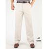 Men's High Waist Double Pleated Cotton Pants - Spring/Summer, Loose Straight Leg, Plus Size