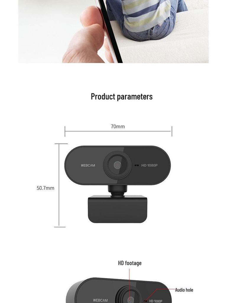 HD 1080P 2K USB Webcam for Desktop or Laptop: Ideal for Live Broadcasts and Online Classes