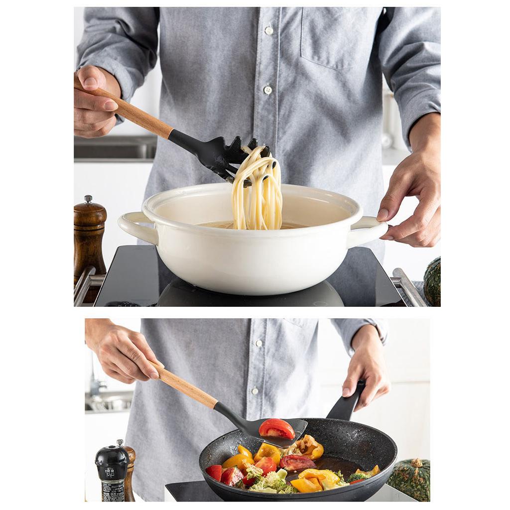 11Pcs Silicone Cooking Utensils Set Kitchenware Kitchen Heat Resistant Non-Stick Cooking Utensils Baking Tools with Storage Box