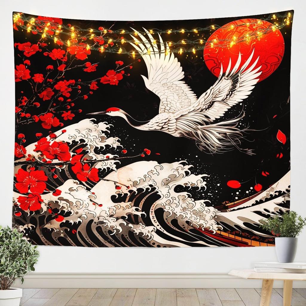Wilder Wolf Kinder Wandteppich Sonne Mond Traumfänger Boho Wandteppiche Jungen Mädchen Zimmer Deko Wildtier Jagd Abenteuer Rustikal