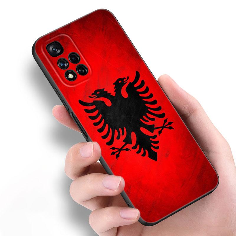 Albania Flag Black Silicone Phone Case For Xiaomi POCO X3 X4 NFC F4 GT F5 F6 M3 M4 M6 X5 X6 Pro 5G M5 C55 C65