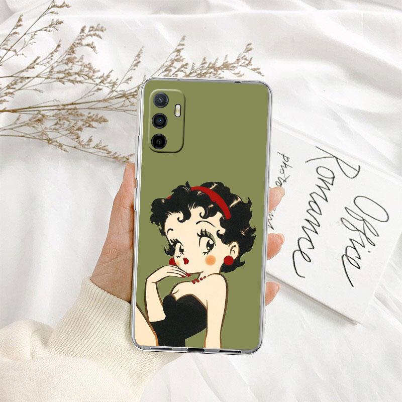 TR6 B-Bettys Art B-Boops Transparent Phone Case for Samsung Galaxy A04 A04S A14 A23 A34 A54 M23 M33 M52 M53