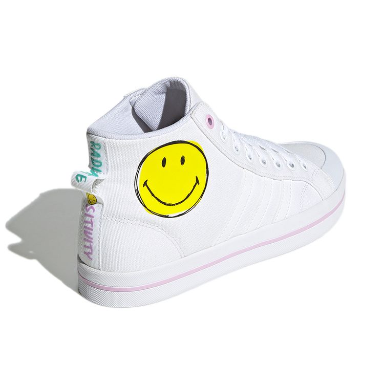 Adidas Neo Bravada Mid Slip Resistant Durable High Top Skate Shoes Women Sneakers White Yellow G54951