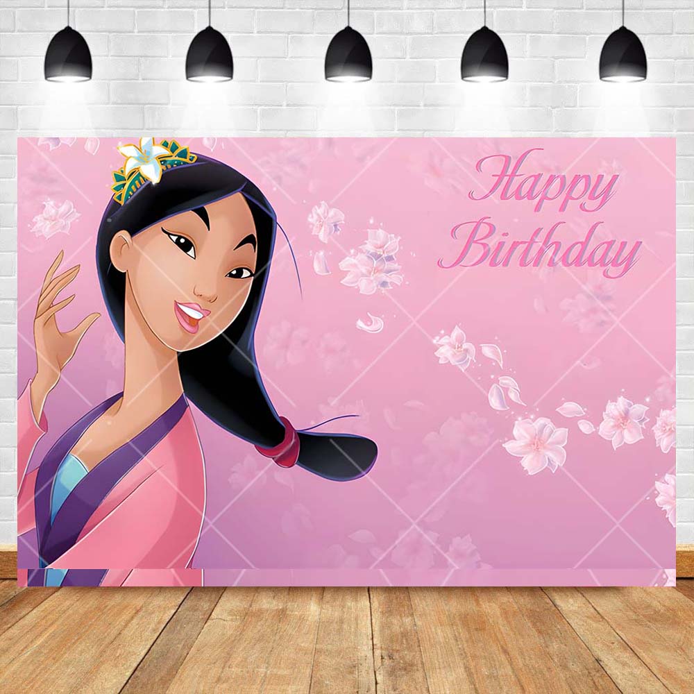 Brave Mulan Movie Background Customizable Text Children's Birthday Party Banner Background Room Poster Decoration Holiday Gift