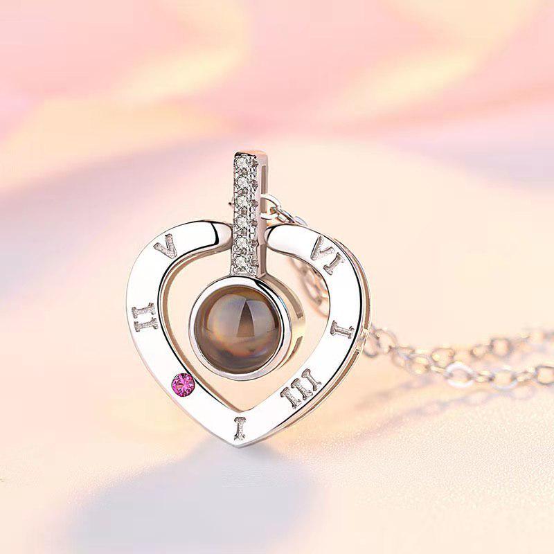 Peach Heart Series Titanium Steel Necklace: Elegant & Simple Gift for Women, Light Luxury Fashion.