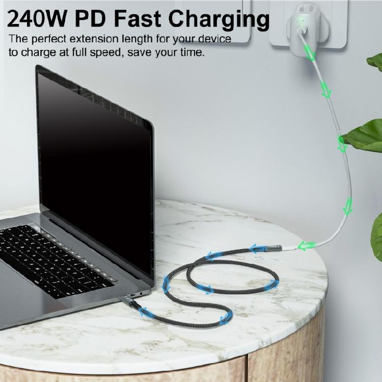 USB4.0 Extension Cable 240W 8K USB C 40Gbps Data Transmission Cable 8K@60Hz Video Cable for Smartphone Laptops