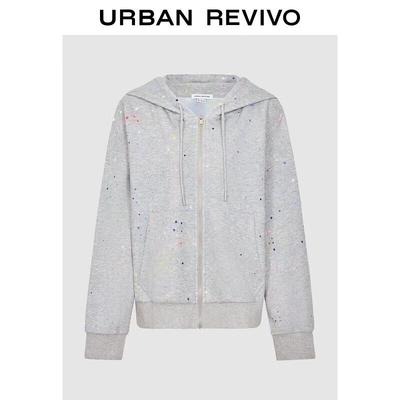 UR Damen Sternmuster Kapuzenjacke mit Kordelzug