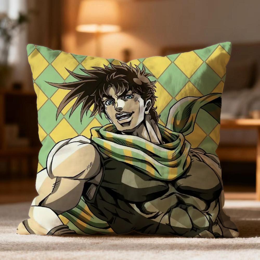 Hot J-JJoJo's Bizarre Adventure Cushion Cover Soft Washable Pillow Case Multi-Scene for Couch Bed Travel Office Use
