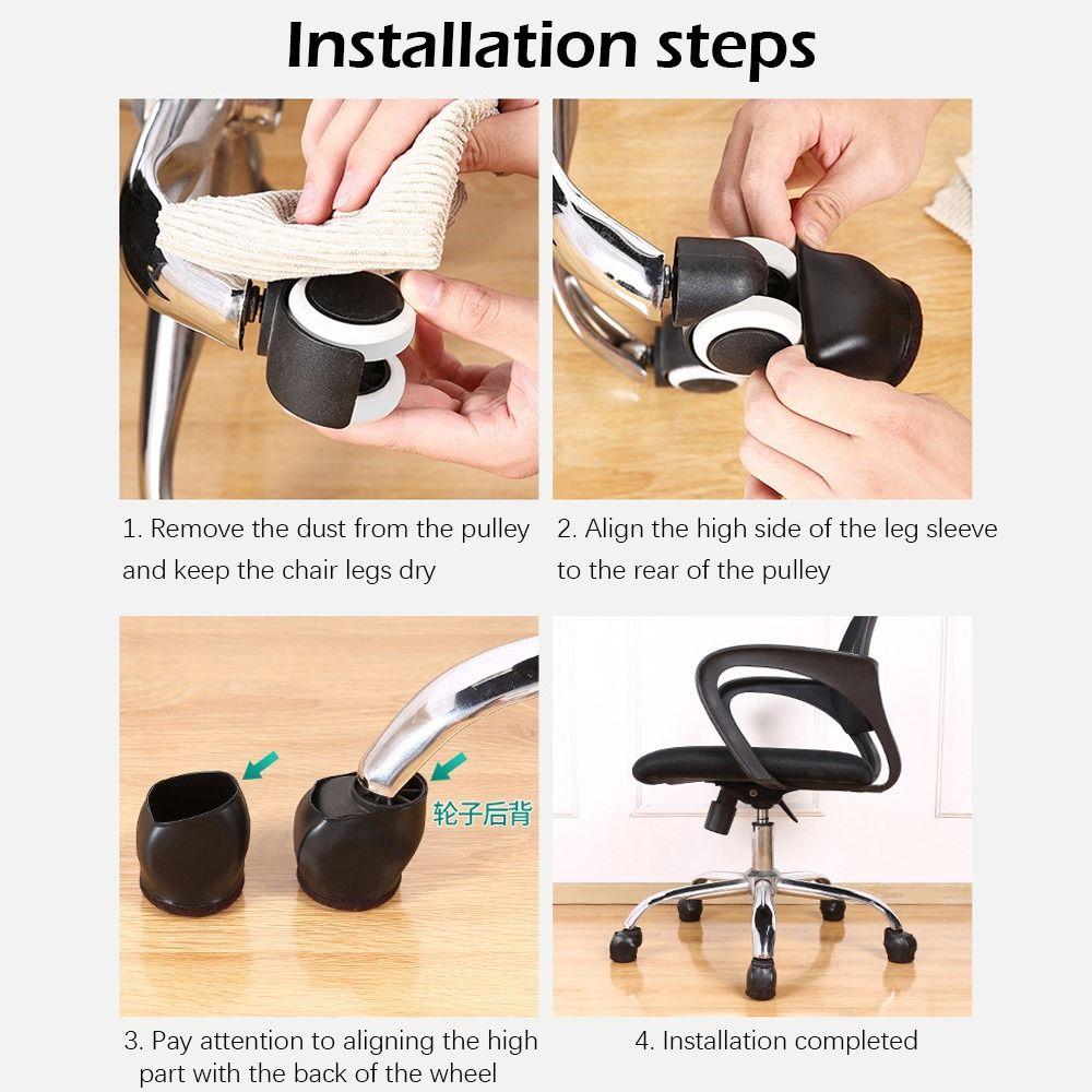 5Pcs Pulley Chair Foot Cover Computer Chair Rollers Fixer Office Universal Wheel Protector Wheel Anti-slip Foot Pad