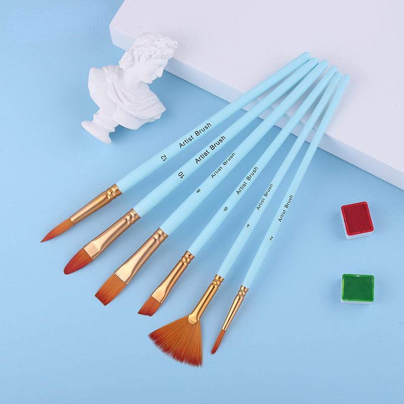 Professional Painting Brush Set Acrylic Oil Watercolors Artist Painting Supplies High Quality White Rod Gouache Nylon