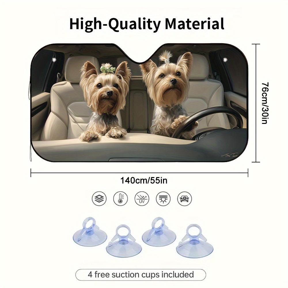 1Pcs Driving Pups Pattern Windshield Sunshade UV Rays Heat Blocker Keeps Vehicle Cool Unique Design Fit Sedans SUVs Trucks RVs