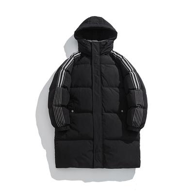 Medium To Long Striped Cotton Jacket, Loose Winter Bread Jacket, Cotton Jacket, Warm Cotton Jacket, Men's Clothing