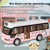 School Bus Sound Light Tour Bus Model Boy Toy Diecasts Toy Vehicles Kids Gift Simulation Bus Model