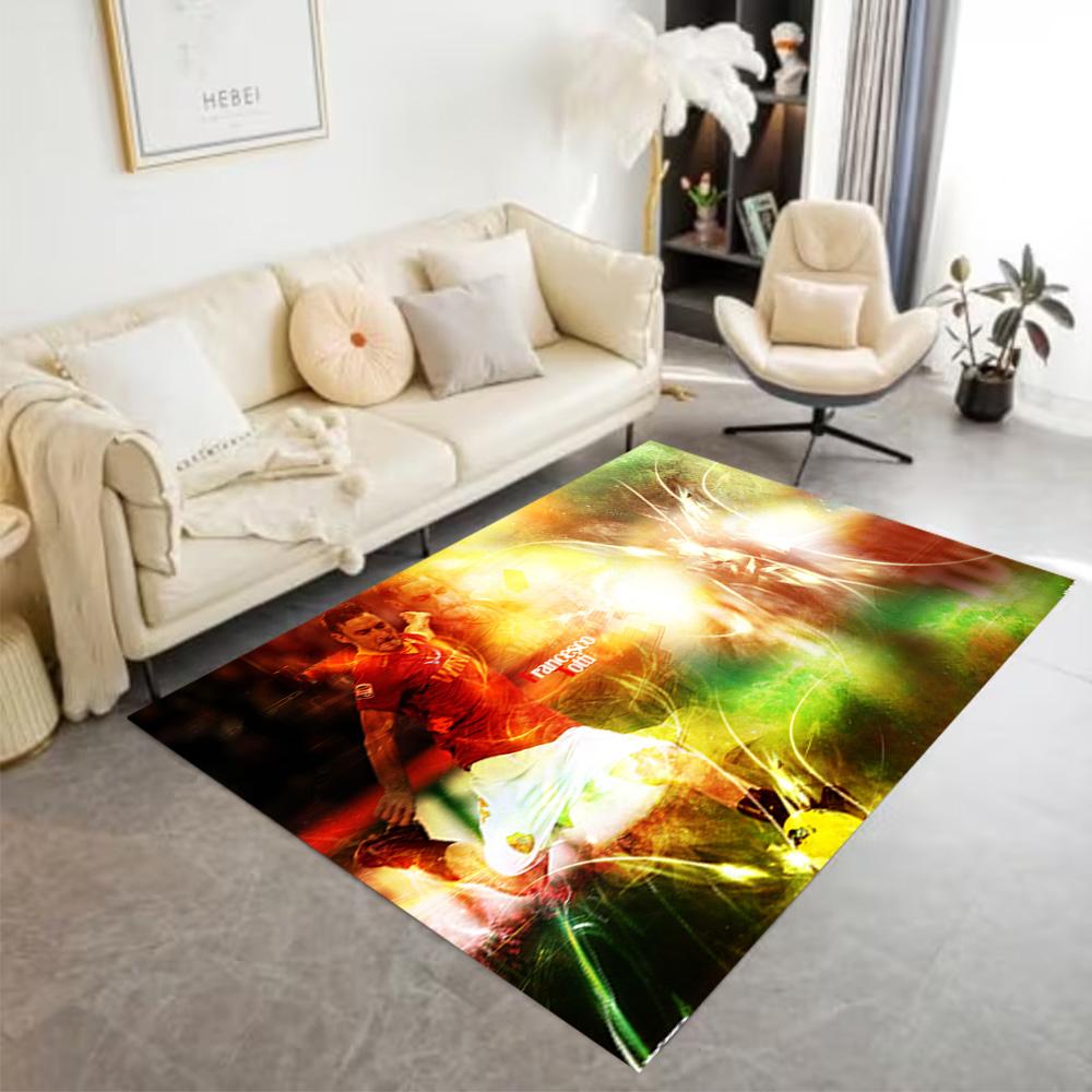 Dynamic Soccer Player Action Carpet Perfect for Outdoor Dining Room Foyer Balcony Anti-slip Rug Office home decor Perfect Gift for Friends & Family
