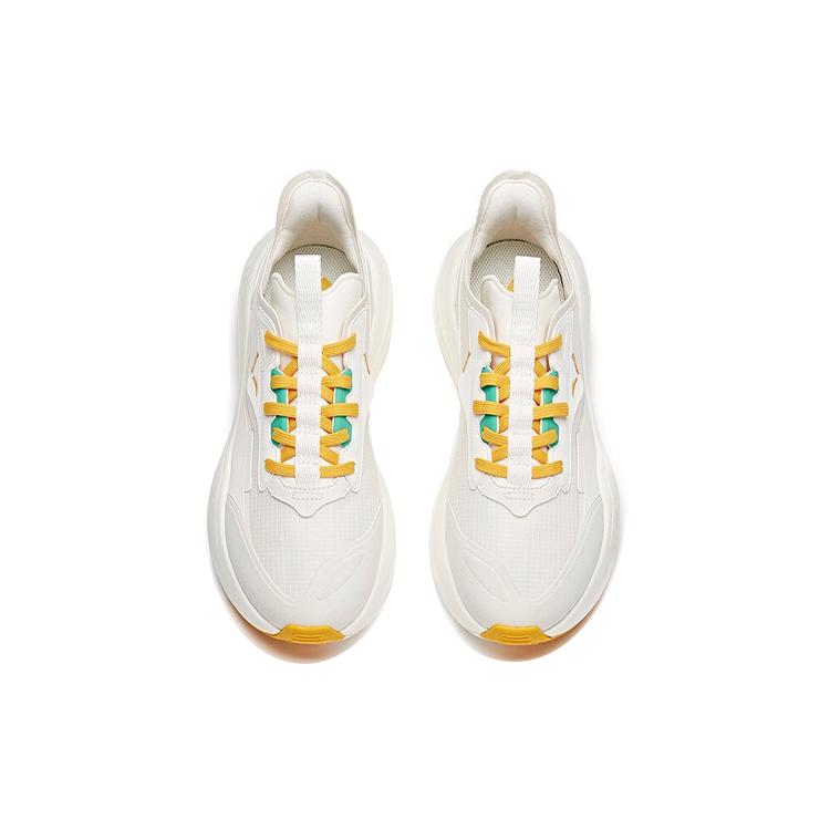 New Anta C37 Series Slip Resistant Cushioning Low Top Skateboard Shoes Men's White Yellow 912128081-4