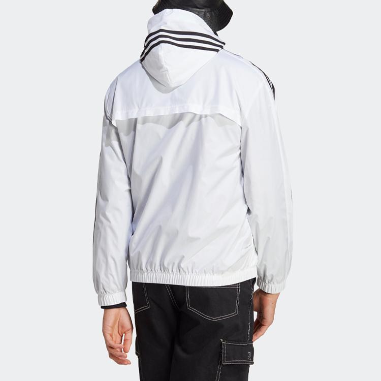 Adidas 3-Stripes Ripstop Hooded Jacket Men Jackets White IB0386