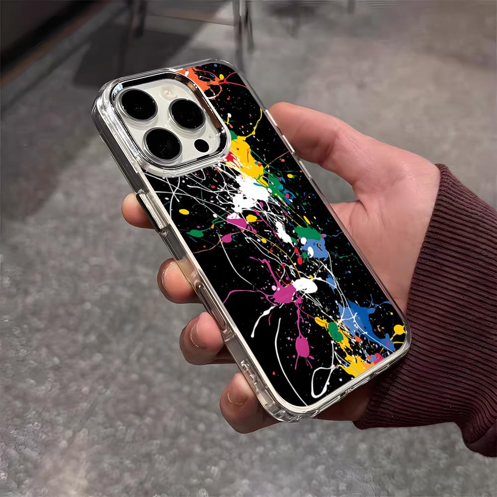 Graffiti Cool Art Phone Case For IPhone 17 Air 16 E 15 14 13 12 11 Plus Pro Max Electroplated Transparent Soft Shell