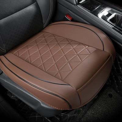 Housse de Siège Avant de Voiture en Cuir - Housses de Siège Auto Inférieures Entièrement Enveloppantes, Antidérapantes, Aspect Luxueux et Confort, Convient à la Plupart des Véhicules, 1 Paquet, Marron