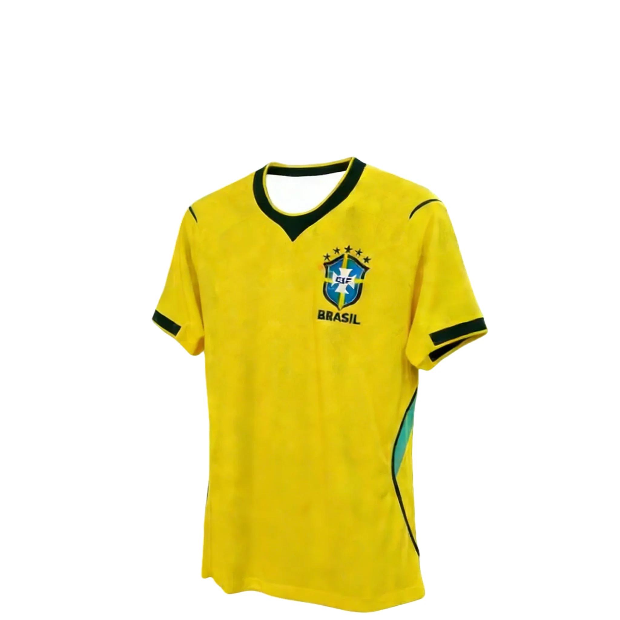 

Brazilian Classic Football Jersey 3D Printed T-shirt Summer Men s_women Y2K Short Sleeved Top Breathable Quick Drying Family Tee XXXL