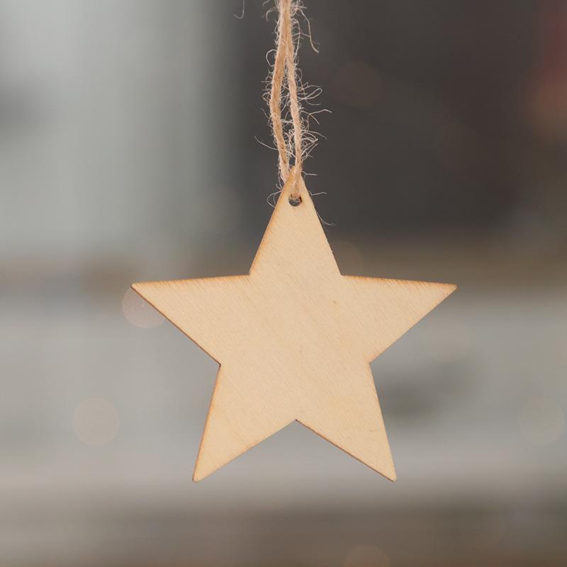 Christmas Decorations Wooden Christmas Tree Decorations Hanging Home Hanging Items Pack of 10 Pieces