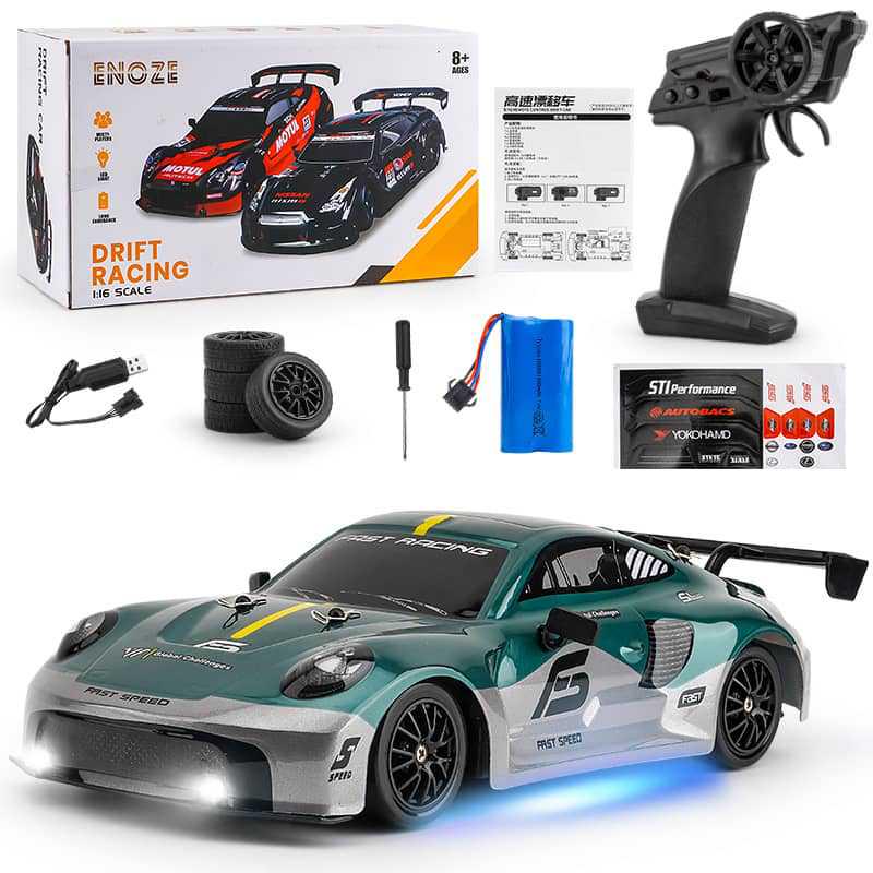 1:14 Scale RC High-Speed Drift GTR Sports Car - 4WD, Lights, Remote Controlled Racing Toy for Boys