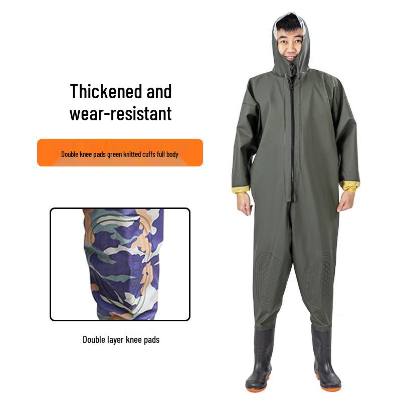 Thickened Waterproof Full-Body Waders: Fishing, Rain, and Lotus Root Digging Suit