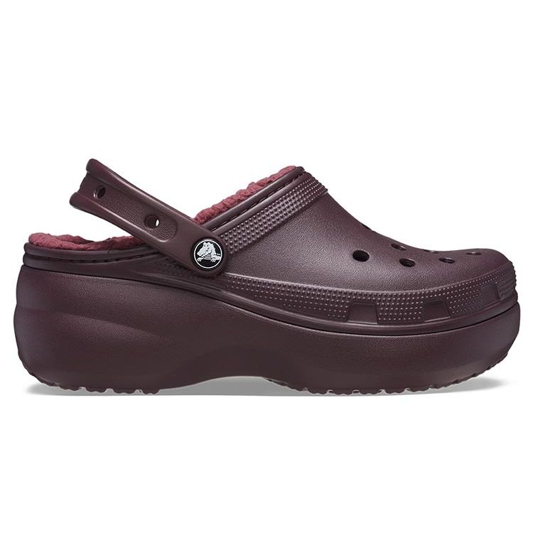 Crocs EVA Klassische Wolke Warme Baumwoll-Clogs Damenschuhe Tief-Kirsche 207938-6WD