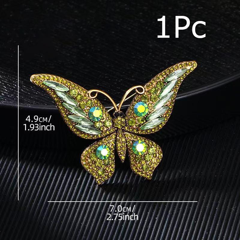 Retro Darčeky Motýľ Hrudný Kvet Brošňa Spoločenský Diamantový Farebné Látkové Doplnky Módna Elegancia 1KS