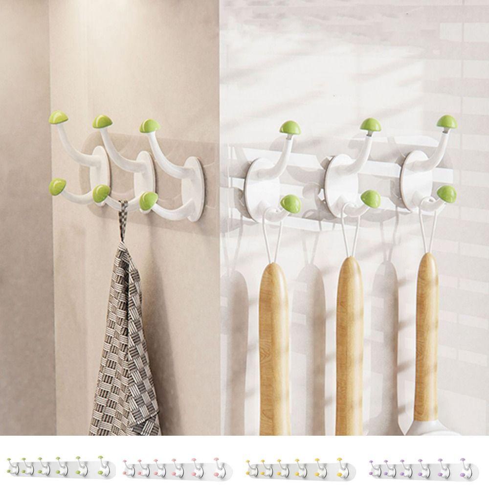 Self Adhesive Clothes Hooks Wall Mounted Sticky Hooks Multi-Purpose Mushroom Hooks  for Kitchen