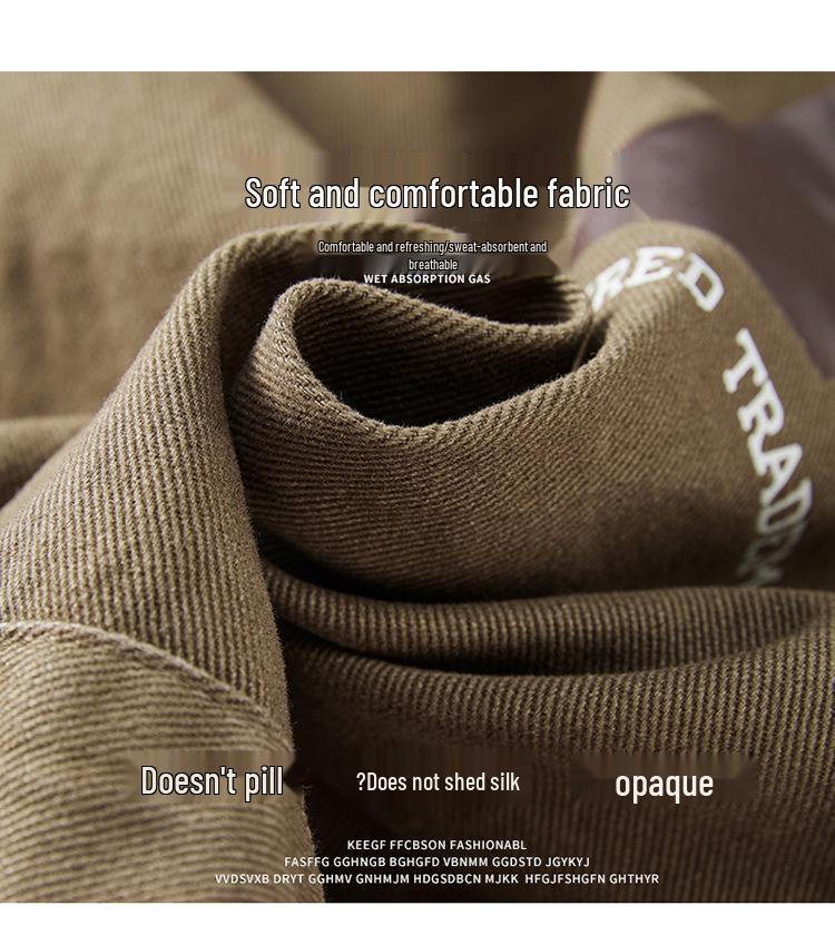 Men's Loose Fit Plus Size Khaki Denim Jacket - American Retro Spring/Autumn, Japanese Trend Brand