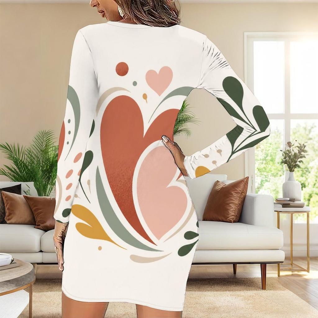 Womens Plus Size Long Sleeve Slim Bodycon Midi Dress Soft Classy Casual Party Evening Attire