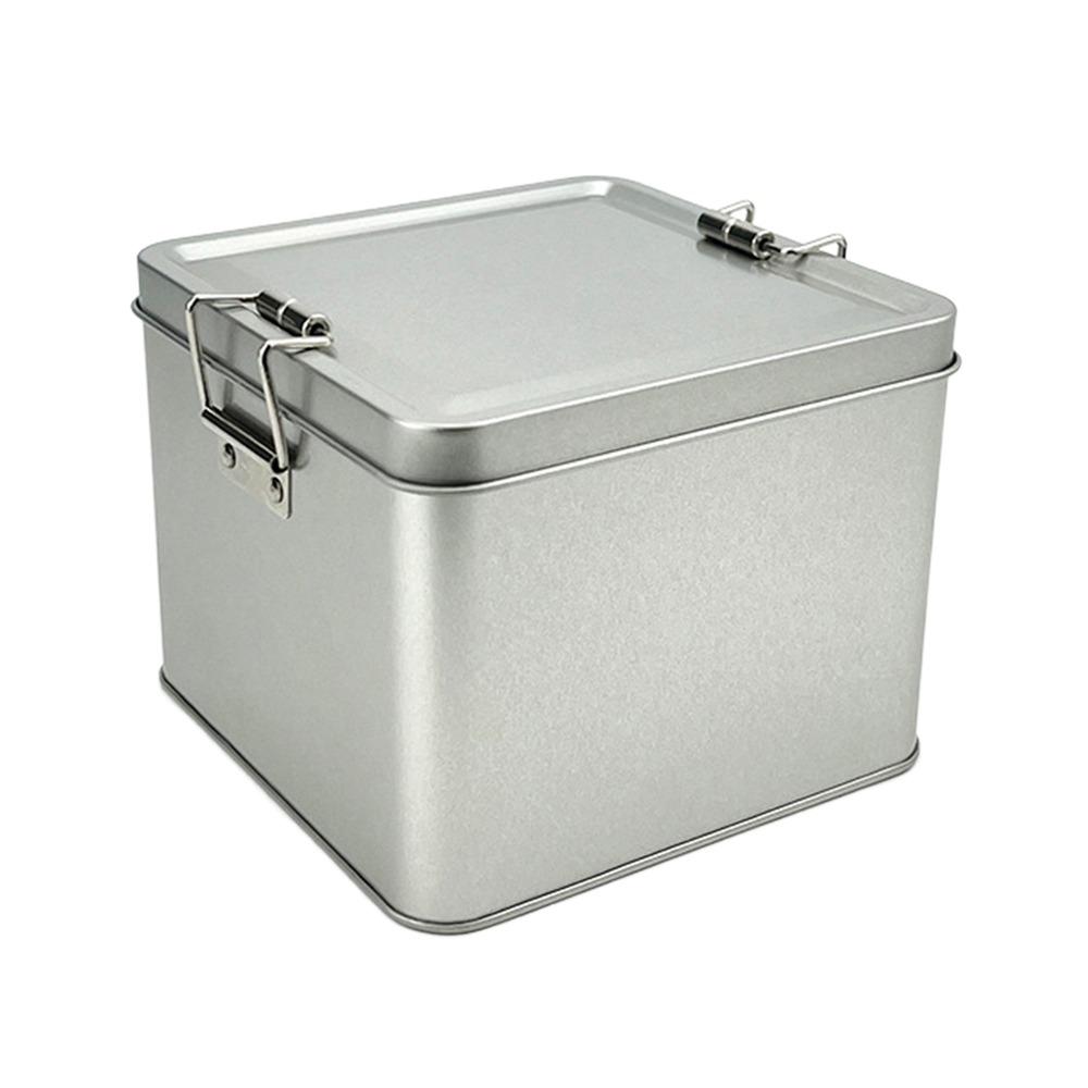 

120*120*95мм Металлическая коробка для хранения Разноцветная конфетница Прочная защелка Жестяная коробка Контейнер для денег серебряный