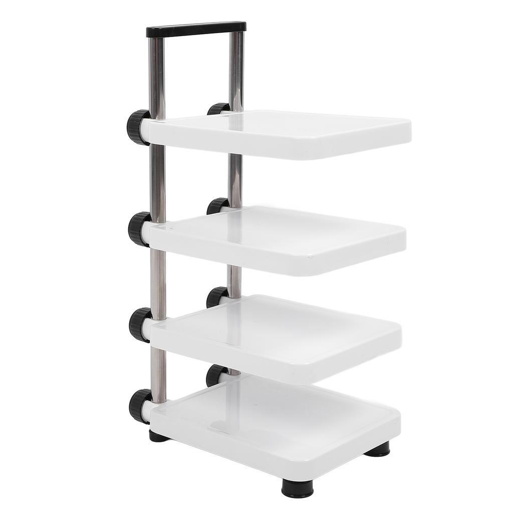 Multifunctional Pan Pot Rack 4 Tier Adjustable Pan Organzier Rack Space Saving Kitchen Storage