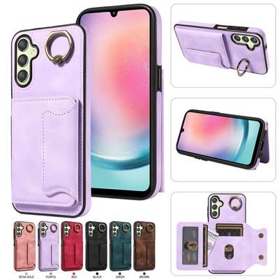 Dla Samsunga Galaxy A24 4G Pokrowiec na telefon z pierścieniem, uchwytem, przegródkami na karty