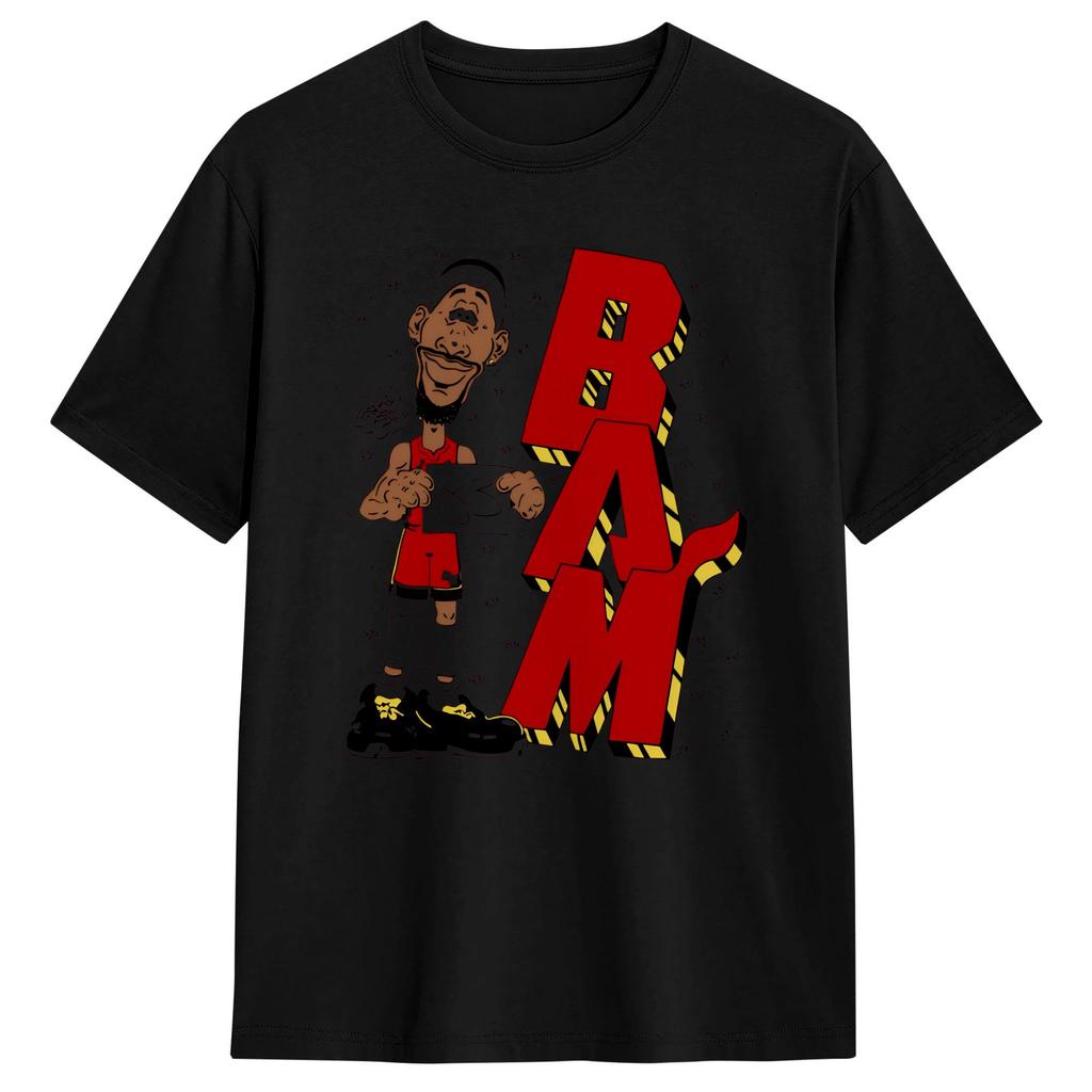 Casual T Shirt Summer Bam Adebayo 83 points Forever Stamped History caricature Hipster TShirts Cotton Tshirt for Adult Y2K Tops