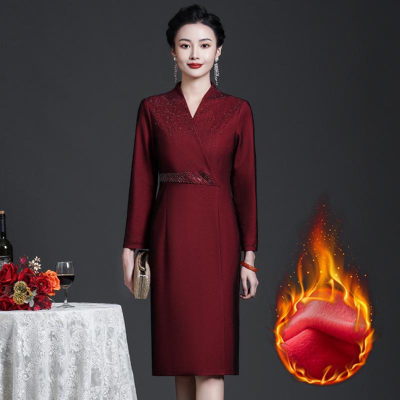 

2022 Elegant Plus Size Gown for Middle-Aged Women - Spring/Autumn Wedding and Banquet Dress 5XL