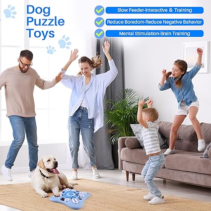 Interactive Dog Puzzle Toys Squeaky Enrichment Mentally Stimulation Toys for Training Dog Treat Chew Toy for Puppy&Cats
