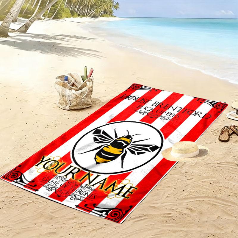 Custom Brentford Print Beach Towel, Large Soft Quick Dry Towel for Beach Camping Swimming
