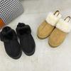 New Thick-soled Snow Boots, Women's Closed-toe Half-drag Cotton Shoes, Large Size for Lazy People