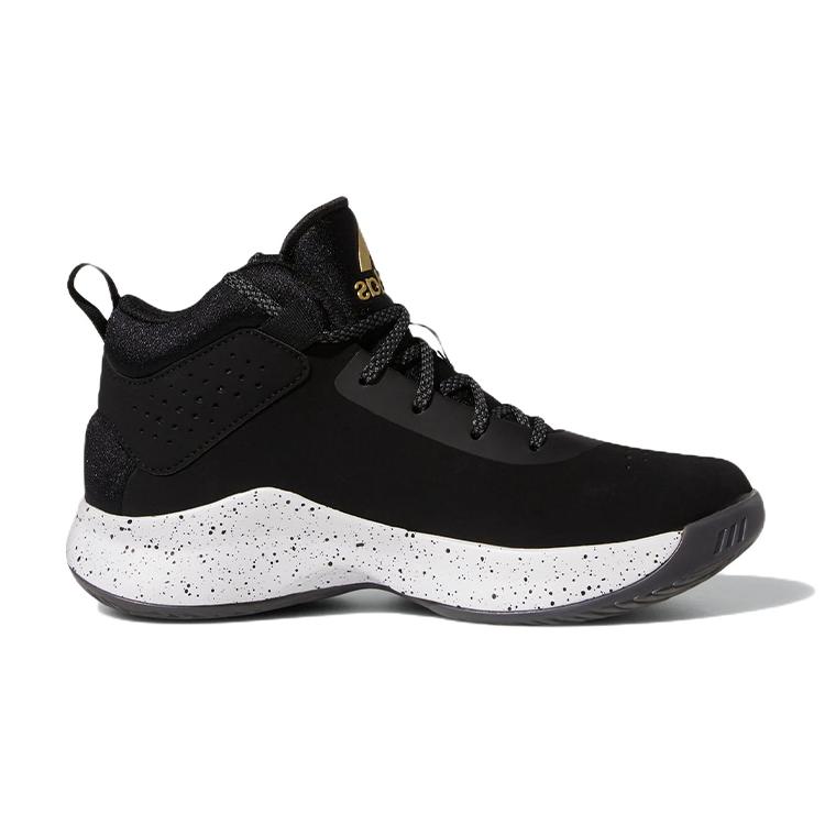 New Adidas Cross Em Up 5 Anti Slip Wear Resistant Mid Top Children's Basketball Shoes Black Gold Kids' GX4790