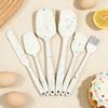 6Pcs Silicone Spatula Set Food Grade Cooking Utensils Set Non-Slip Heat Resistant Flexible Kitchen Tools for Baking Stir-Frying