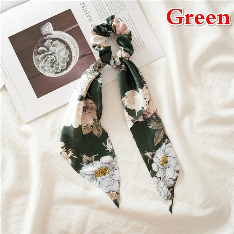 

Женская лента для волос, кольцо для волос, большой кишечник, круг, держатель для хвоста, аксессуары для волос зелёный