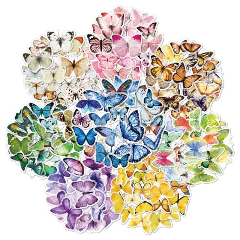 Set di 40 adesivi trasparenti in PET con farfalla vintage per stampi in resina per album fai da te
