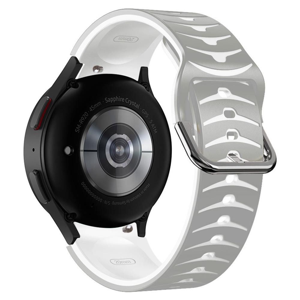 

Silicone Strap for Samsung Galaxy Watch7 44mm 40mm/Watch FE 40mm/Watch6 44mm 40mm Dual Color Watch Band Grey+White